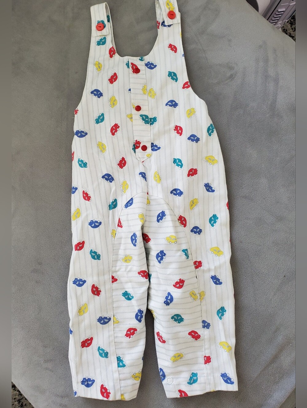 Vintage 1988 "Spare Tire" Car Print Infant Overalls / Jumpsuit 24M